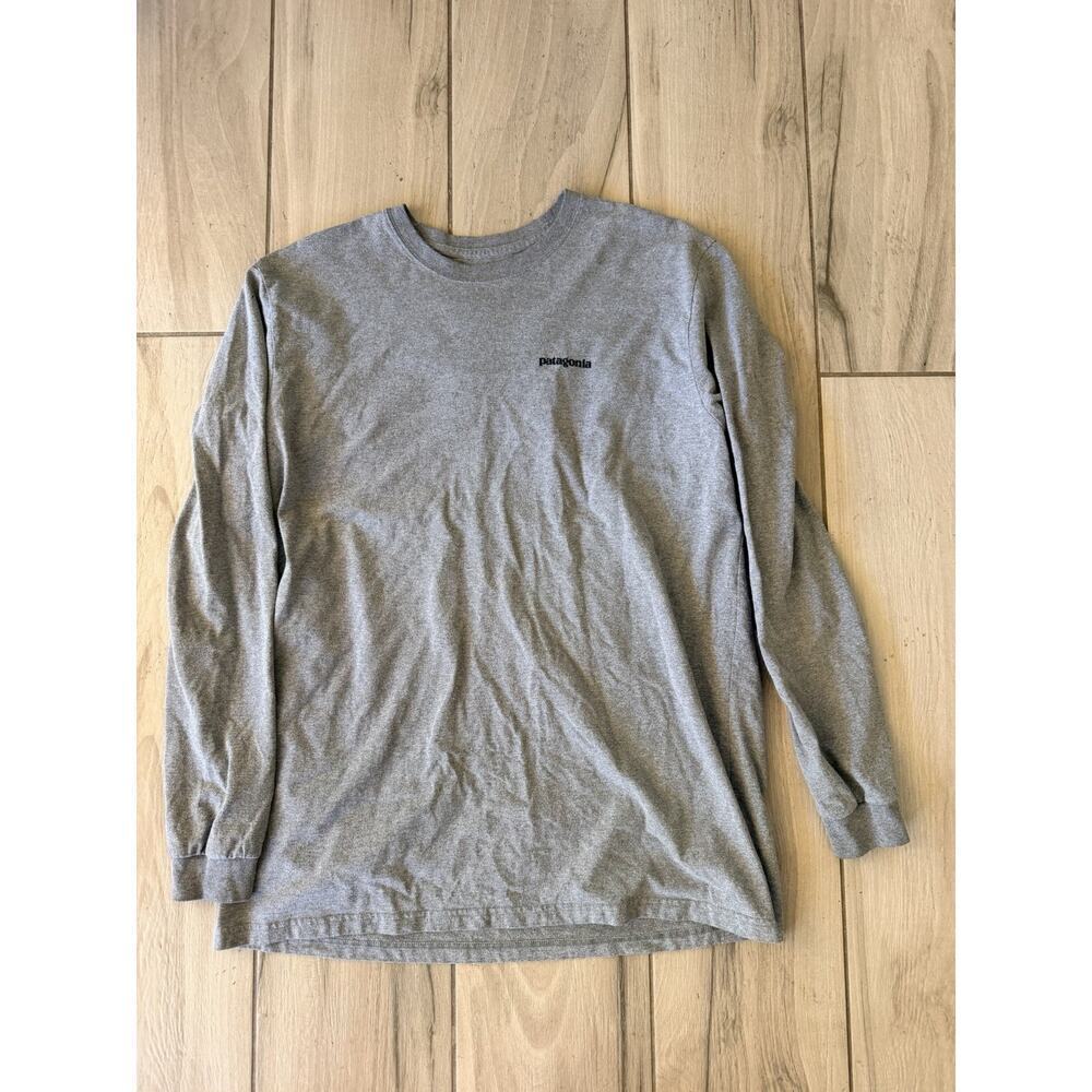 PATAGONIA Gray Worn Wear Long-Sleeved-Tee Spellout T-Shirt Men's XL CC
